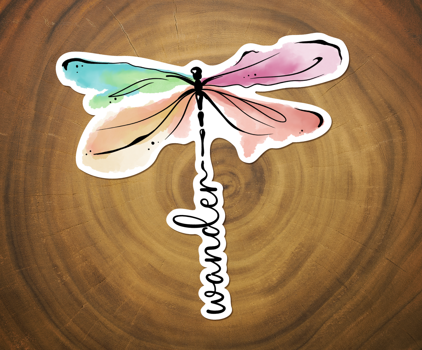 Wander Watercolor Dragonfly  | Vinyl Christian Sticker