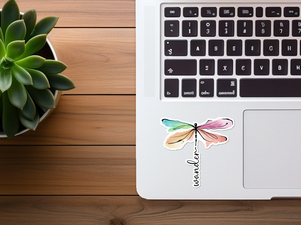 Wander Watercolor Dragonfly  | Vinyl Christian Sticker