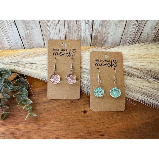 Delicate Dried Flowers in Glass Earrings | 2 Color Options