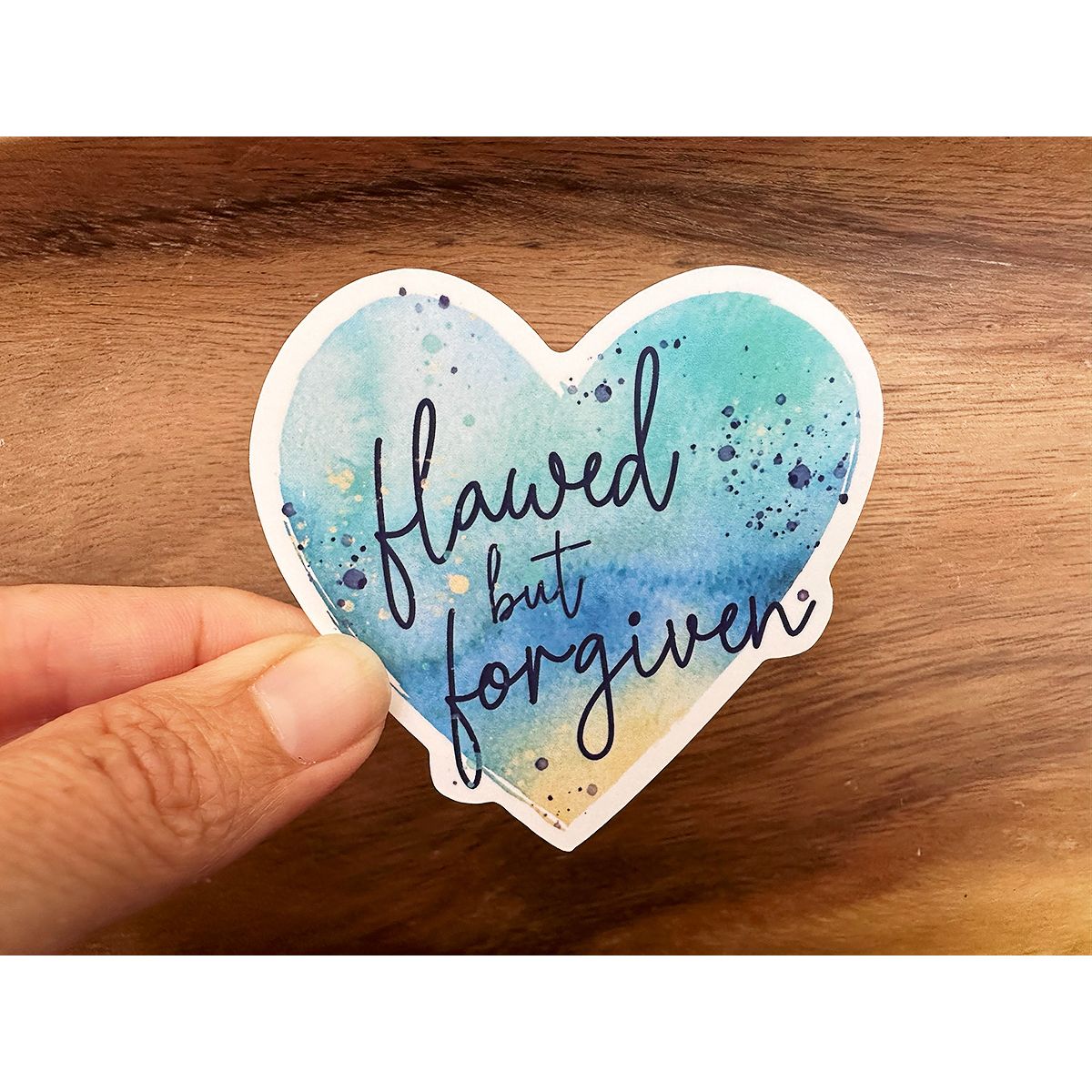 Forgiven Sticker Flawed But Forgiven | Vinyl Christian Sticker – Missional Merch