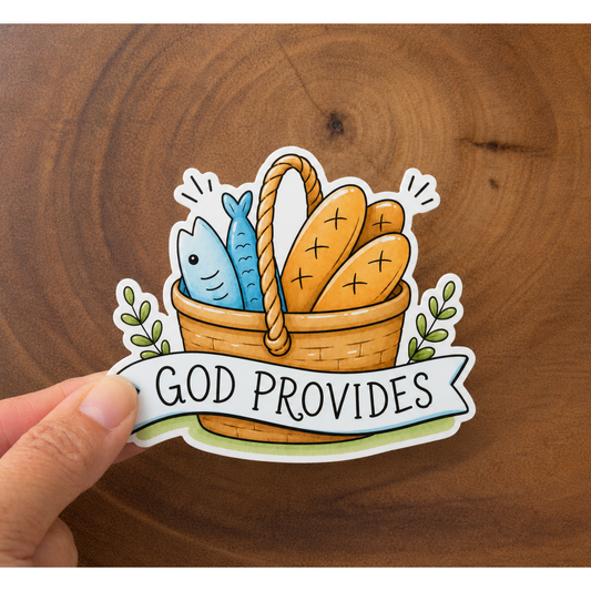 God Provides | Fishes and Loaves | Christian Sticker