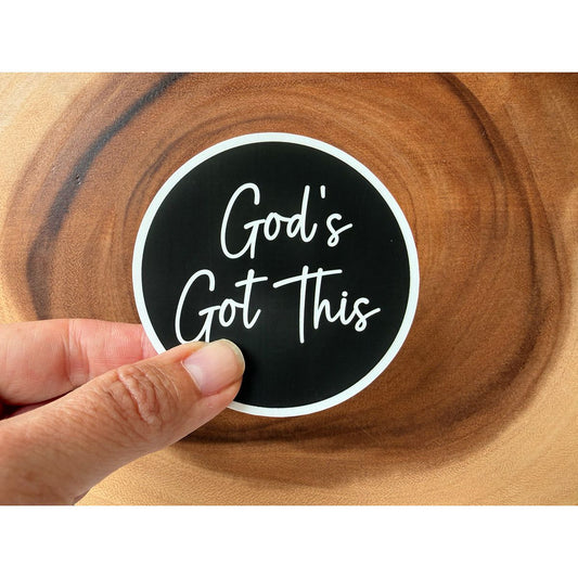 God's Got This | Black & White Christian Sticker