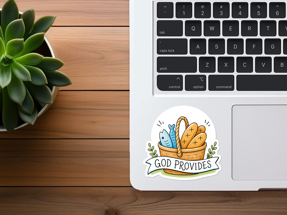 God Provides | Fishes and Loaves | Christian Sticker