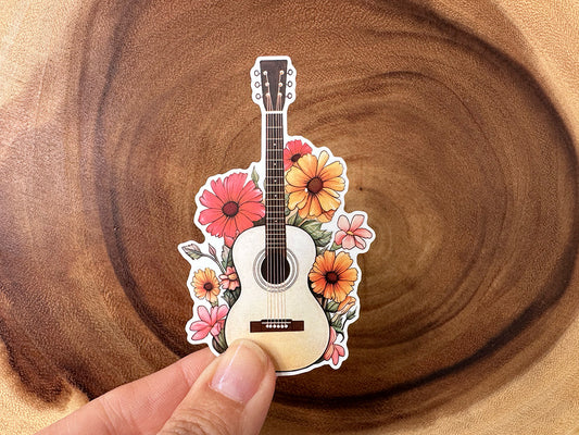 Guitar with Flowers | Pretty Vinyl Sticker