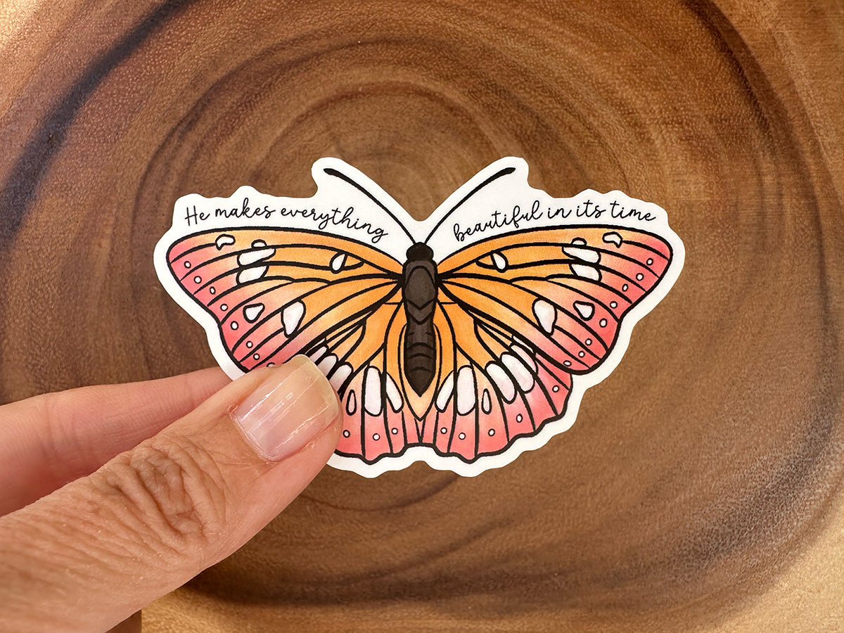He Makes All Things Beautiful | Butterfly | Christian Sticker