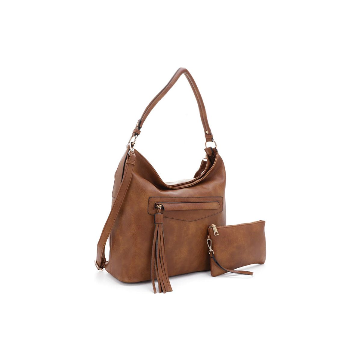 Eliza Hobo Shoulder Bag & Clutch Set (2 color options!)