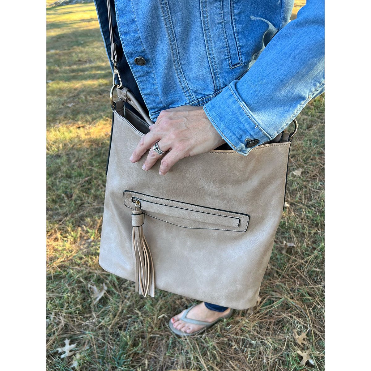 Eliza Hobo Shoulder Bag & Clutch Set (2 color options!)