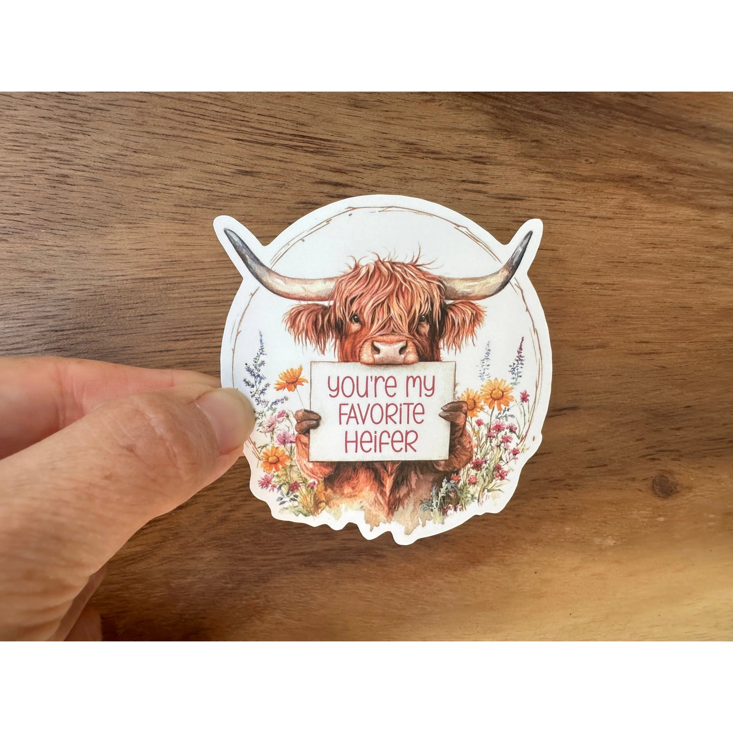 You're My Favorite Heifer | Highland Cow | Funny Sticker