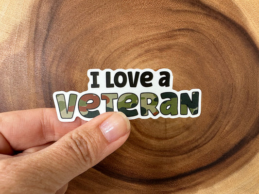 I Love a Veteran | Veteran Appreciation Sticker | America