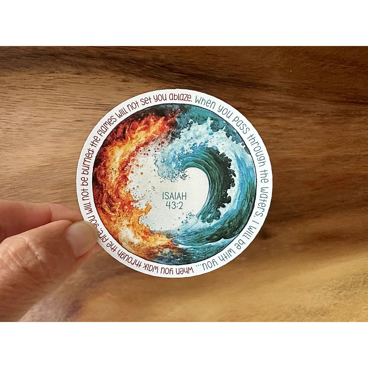 When You Pass Through The Waters - Isaiah 43:2 | Vinyl Christian Sticker