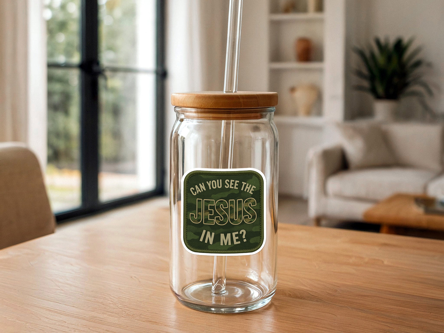 Can You See The Jesus In Me? | Camo Christian Sticker