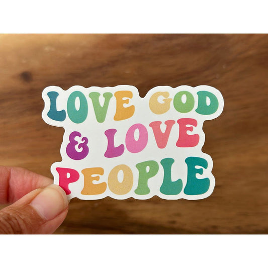 Love God, Love People | Retro Christian Sticker