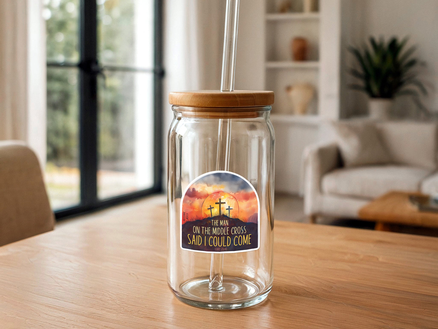 The Man On The Middle Cross | Christian Sticker