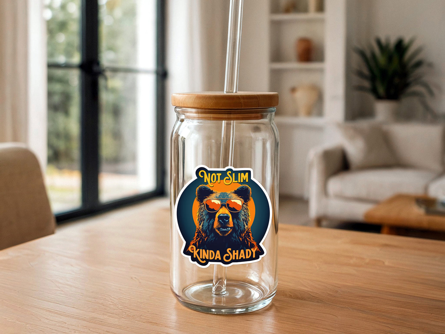 Not Slim, Kinda Shady | Grizzly Bear | Funny Vinyl Sticker