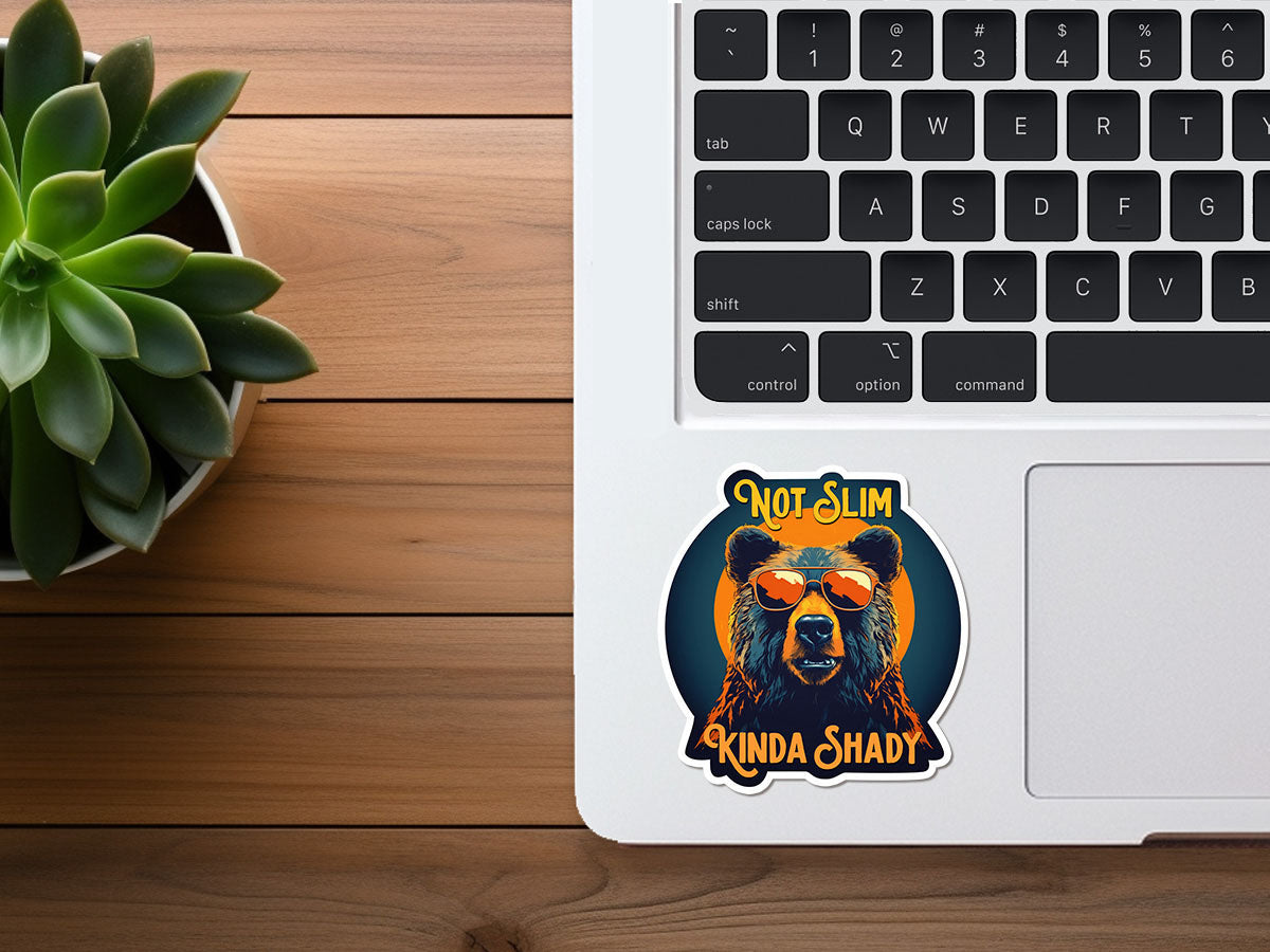 Not Slim, Kinda Shady | Grizzly Bear | Funny Vinyl Sticker