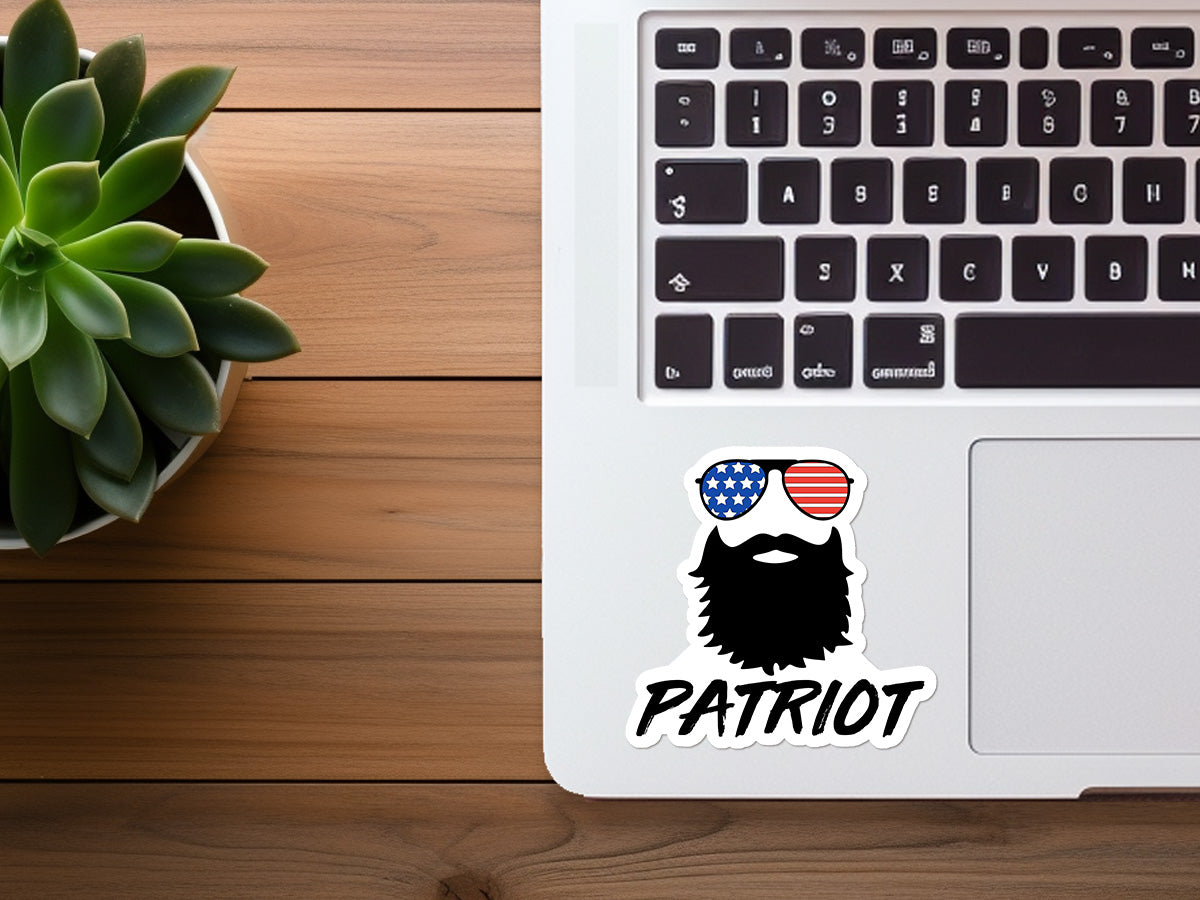 Patriot Bearded Man Sticker | Patriotic Sticker | America