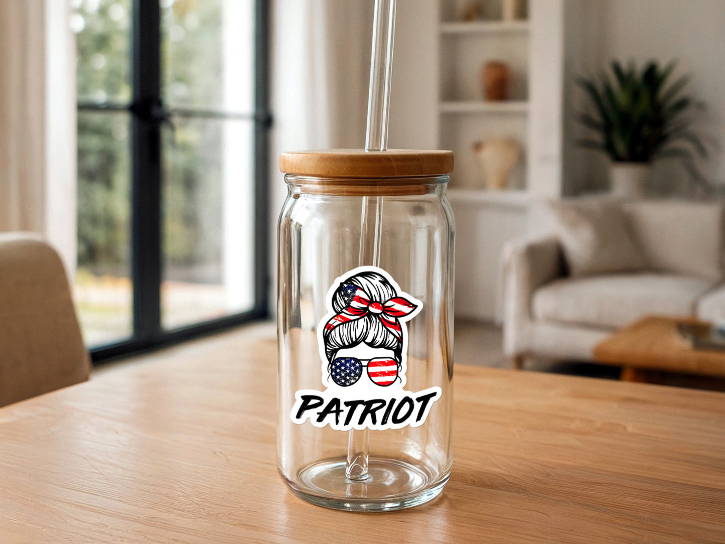 Patriot Messy Bun Sticker | Patriotic Sticker | America