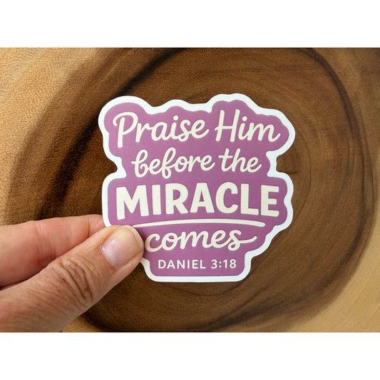 Praise Him Before The Miracle Comes | Christian Sticker