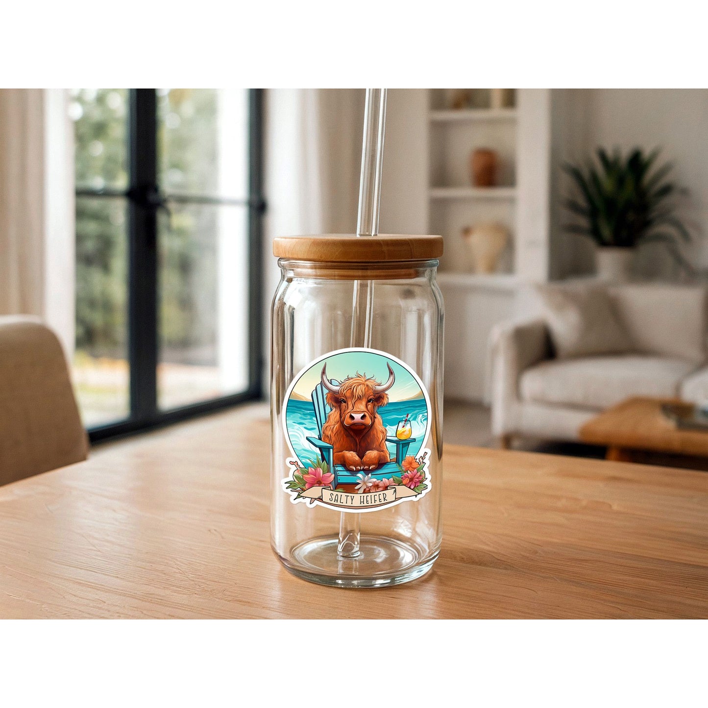 Salty Heifer | Highland Cow Sticker