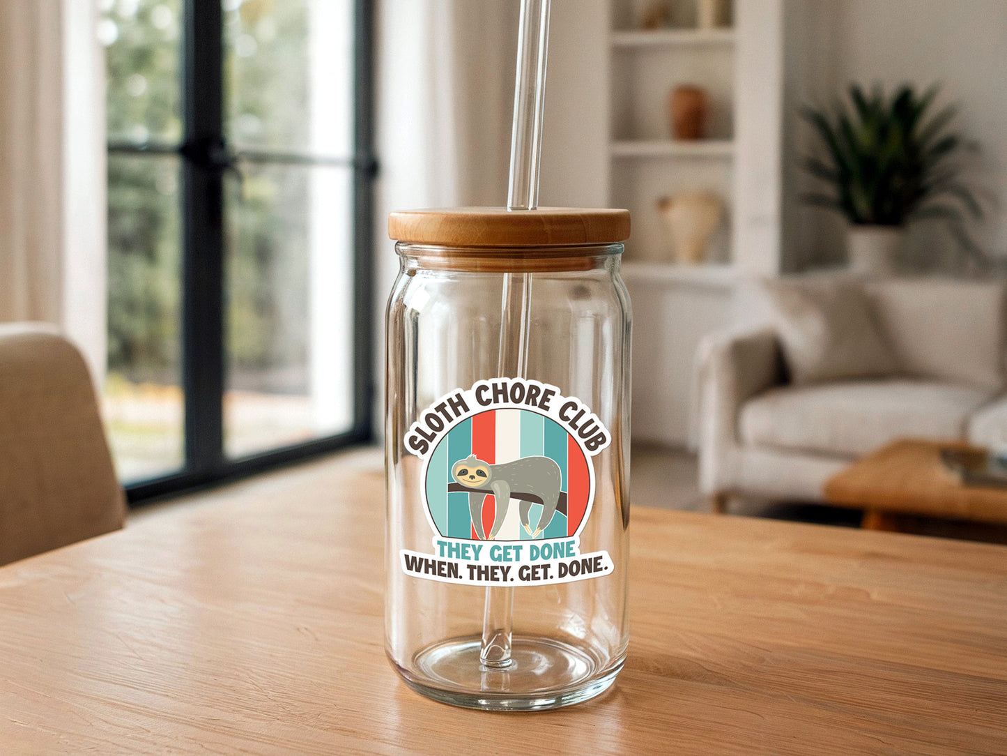 Sloth Chore Club | Funny Vinyl Sticker