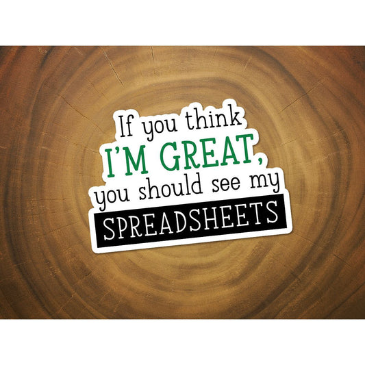 If You Think I'm Great, You Should See My Spreadsheets | Funny Sticker