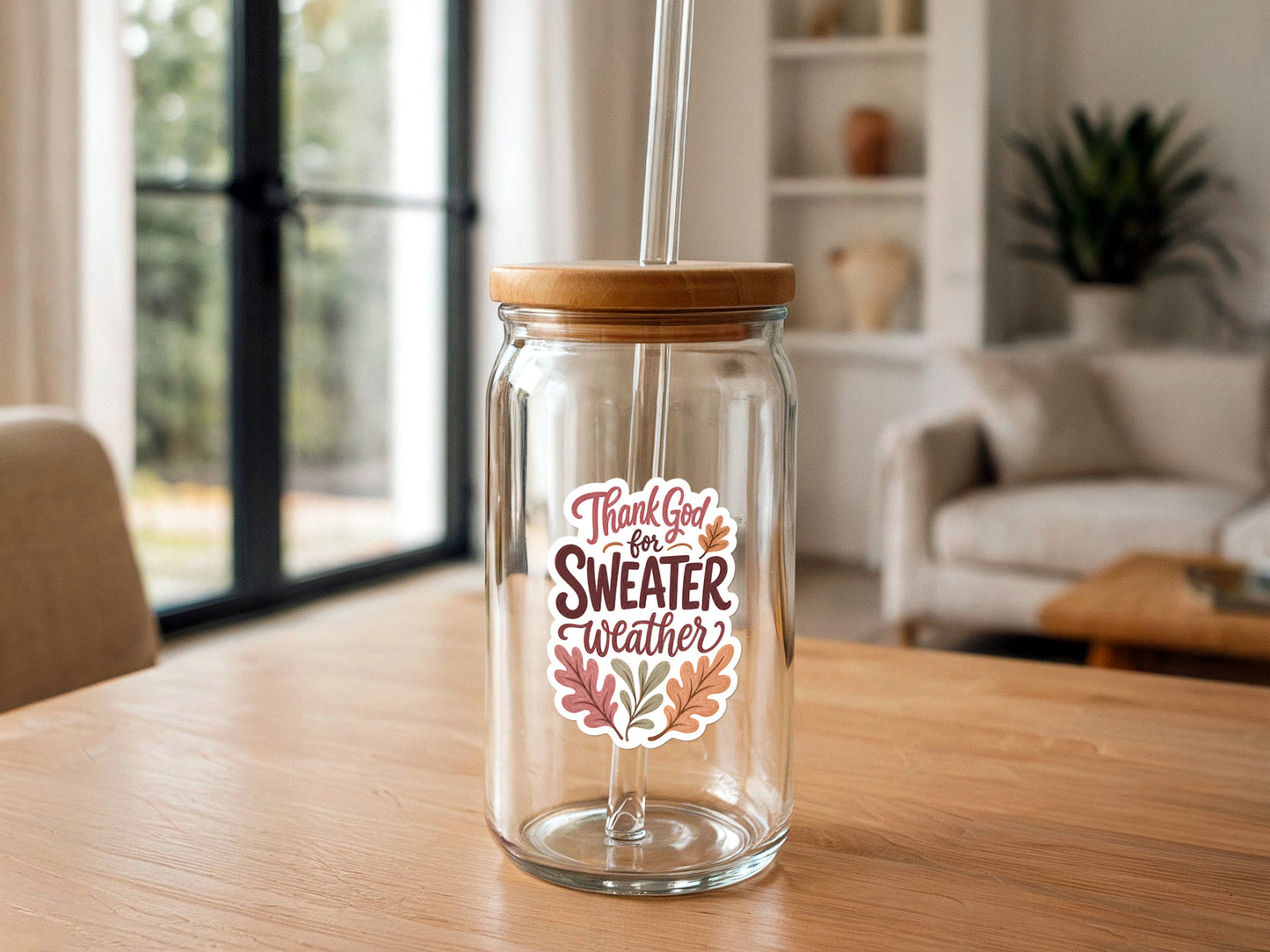 Thank God For Sweater Weather | Christian Sticker For Fall