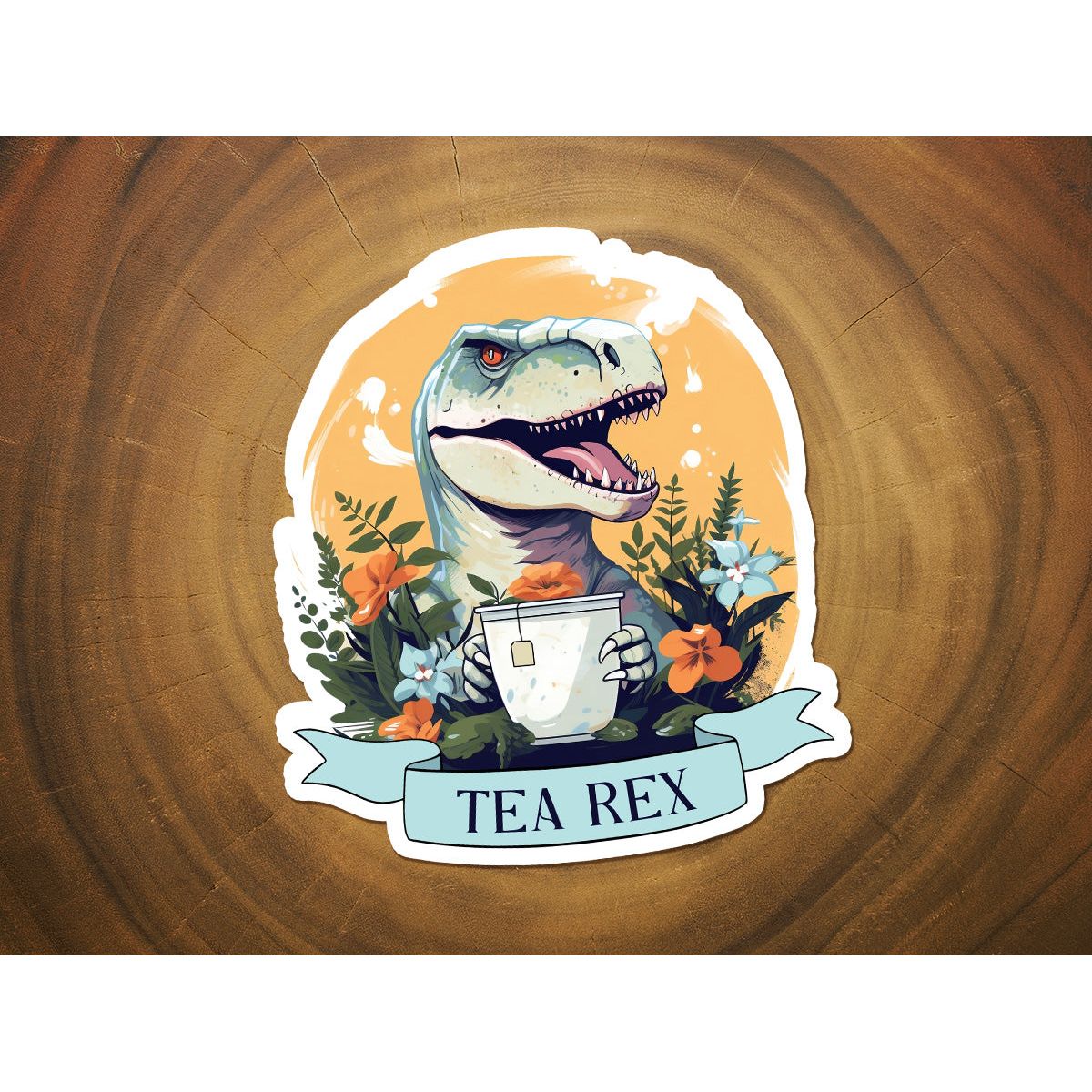 Tea Rex | Funny Vinyl Sticker – Missional Merch