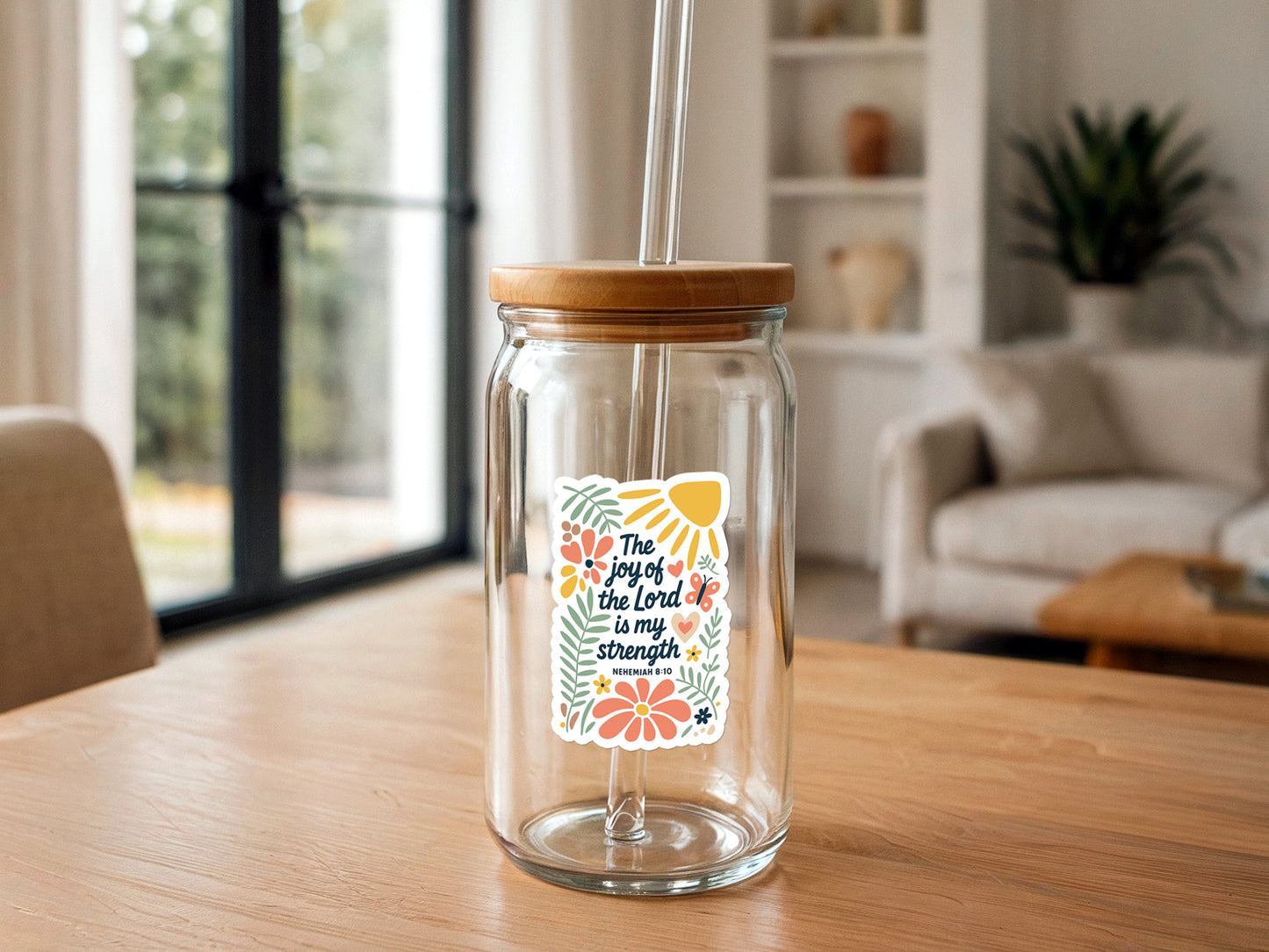 The Joy of the Lord is My Strength | Floral Christian Sticker