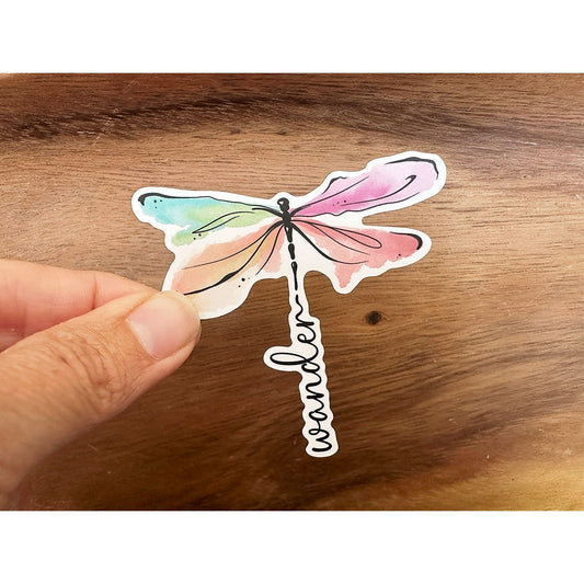 Wander Watercolor Dragonfly  | Vinyl Christian Sticker