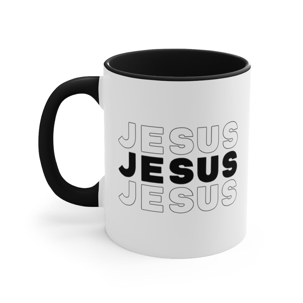 Jesus Accent Mug with Black Interior and Handle