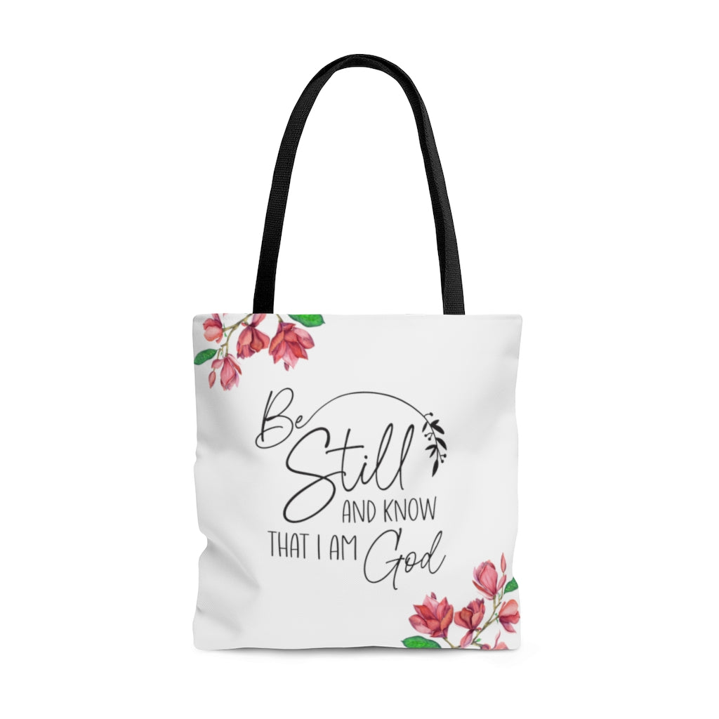 Be Still and Know That I am God | Floral Tote Bag for Women
