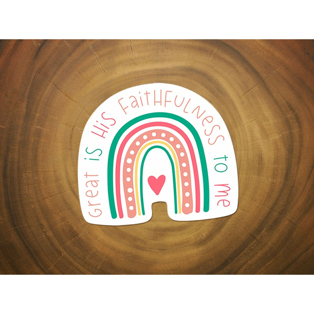 Great Is His Faithfulness Boho Rainbow | Vinyl Christian Sticker