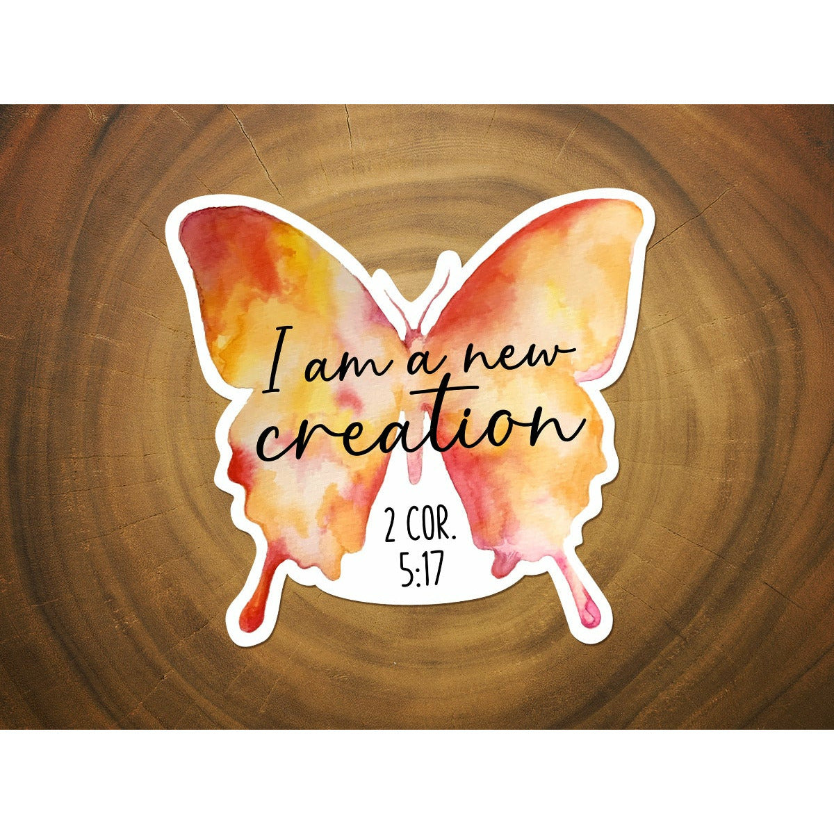 I Am a New Creation Butterfly | Vinyl Christian Sticker