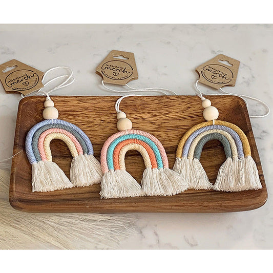 Rainbow Rearview Mirror Car Charms with Diffuser Beads