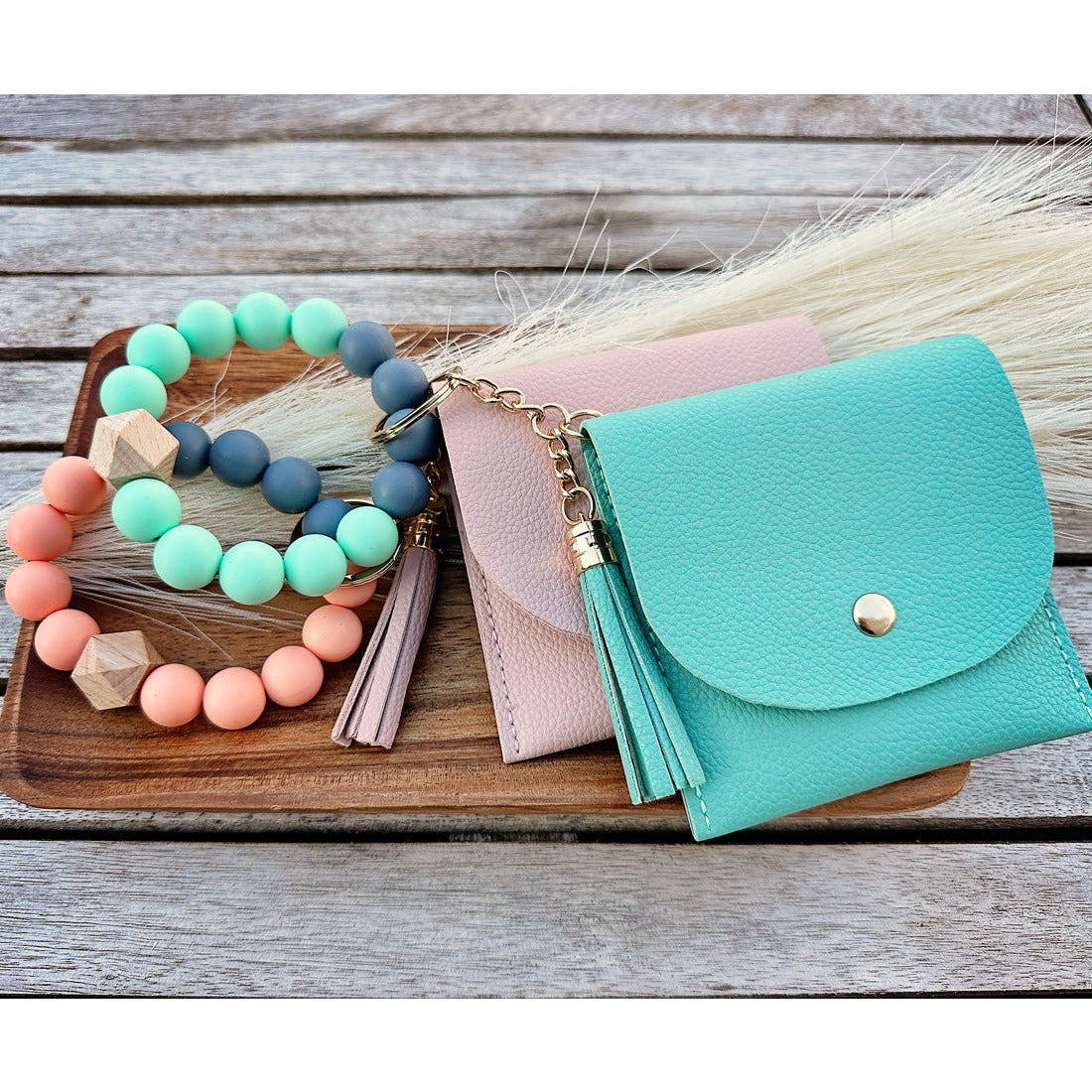 Silicone Bead Wristlet Wallet (4 color options!)