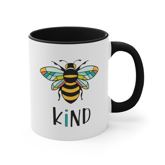 Bee Kind Accent Mug with Black Interior and Handle