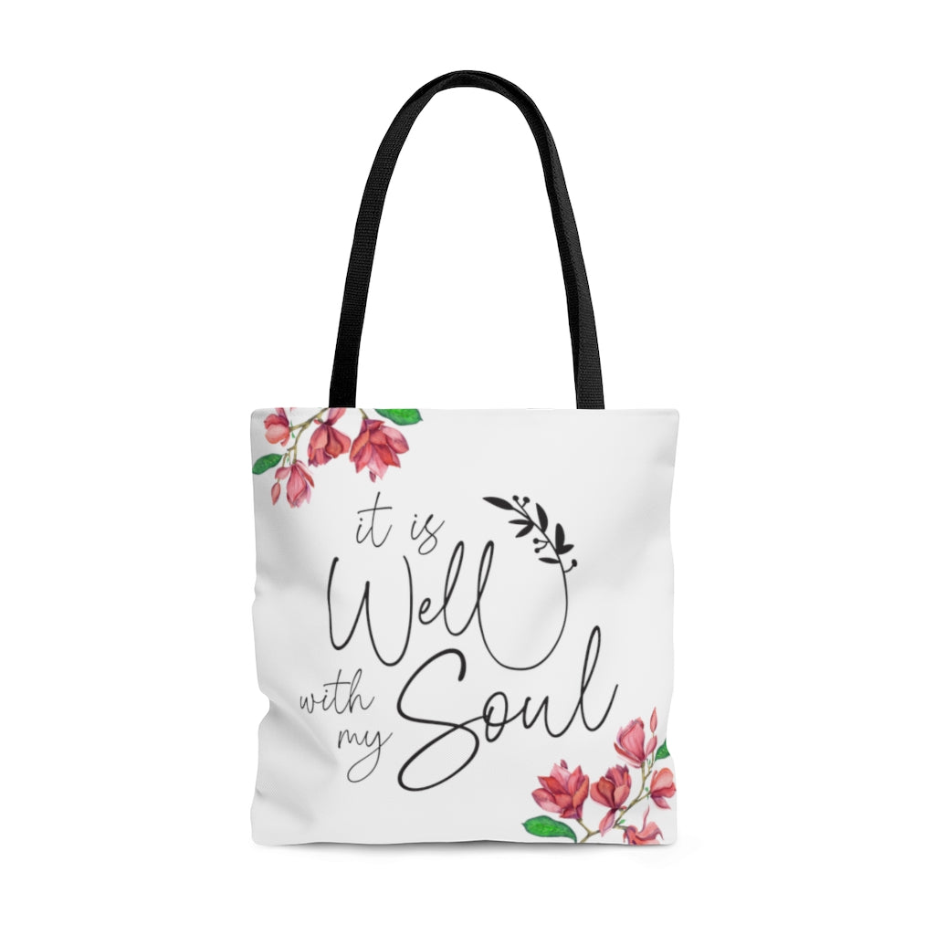 It Is Well With My Soul | Floral Tote Bag for Women