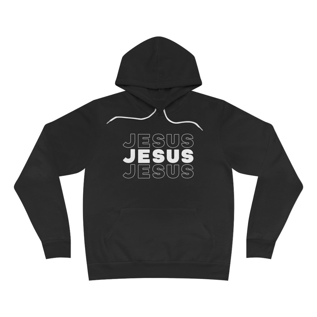 Jesus, Jesus, Jesus (White text) | Premium Sponge Fleece Pullover Hoodie