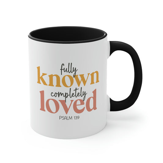 Fully Known, Completely Loved Accent Mug with Black Interior and Handle